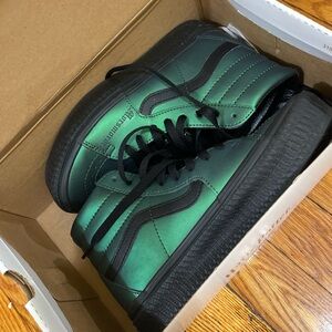 Harry Potter Vans collection Green and Black High-Top Slitherin House